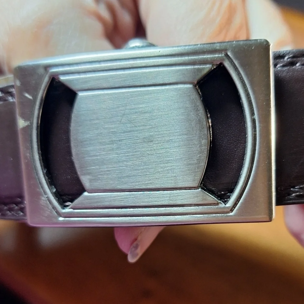 Men's Brown 42cLeather Belt with Silver Cam Buckle